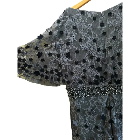 NWT Mac Duggal 67712 Bell Sleeve Lace Dress MIDNIGHT BLUEBERRY $698 size 16 - Picture 11 of 14